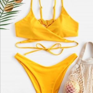 Bright Yellow Cross Bikini